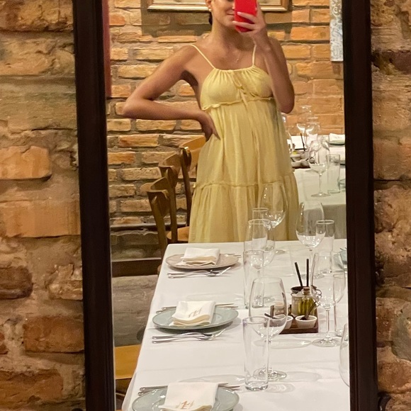 U-neckline Solid Ruffle Cami Maxi Dress - Picture 10 of 10